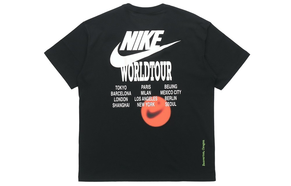 Nike World Tour Commemorative Edition Letter Logo Print Crewneck Short-Sleeve