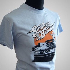 Smokey and the Bandit T Shirt Retro Trans Am Movie Truck Burt Reynolds Light Blu