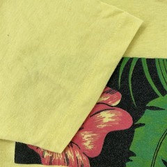 Vintage Bermuda Shirt Mens XXXS Yellow Floral Hibiscus Surf Beach 80s USA