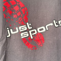 Adidas Black & Red Just Sports Graphic T-Shirt L 2449