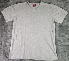 Vintage Nordstrom Gray V-Neck Shirt – Size Large L – 95% Cotton 5% Spandex