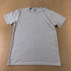 Next Level Adult Large Heather Gray Cotton Short Sleeve Crew Neck T-Shirt New