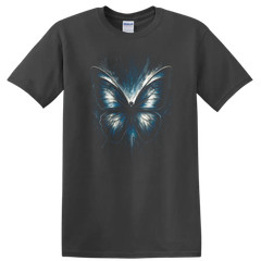 Blue Butterfly Graphic T Shirt for Dark Urban Streetwear Style Tee