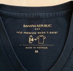 Banana Republic Eco Premium Wash T-Shirt Medium Mens Blue V-Neck Lightweight