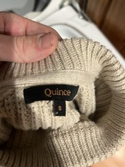 Men’s Quince Fisherman Sweater Beige Size Small Organic Cotton