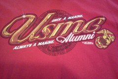 New Red T-Shirt MILITARY USA USMC US Marines alumni Red M the FEW the PROUD