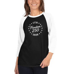 1776 Freedom Stars 3/4 sleeve raglan shirt