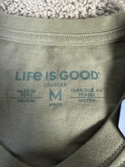Life Is Good Shirt Mens M Green LOW ‘N SLOW Graphic Crew Neck Cotton Grill