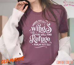Unisex Psalm 91:4 Bible T-Shirt, Men T shirt,Women T shirt Gift Christian Top