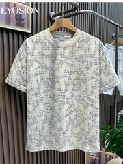 Men’s Houndstooth Camouflage Print T-Shirt Summer Short Sleeve Casual Tee Top