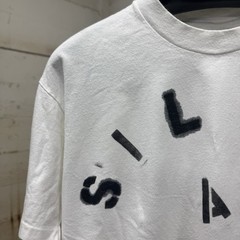 Vintage Silver Lake Los Angeles T-Shirt White Stencil Size M No Tag (21×21) Crop