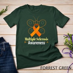 Butterfly Orange Ribbon Multiple Sclerosis Awareness Unisex T-shirt
