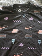 Nike Mens Large Shirt all over Print Multiple Brands Logos Swoosh Just Do it