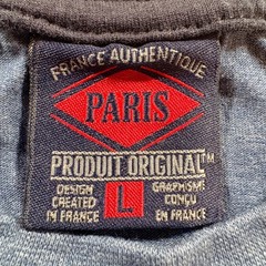 Paris France Universite Graphic T-Shirt Mens Large Navy Blue Cotton Blend Tee