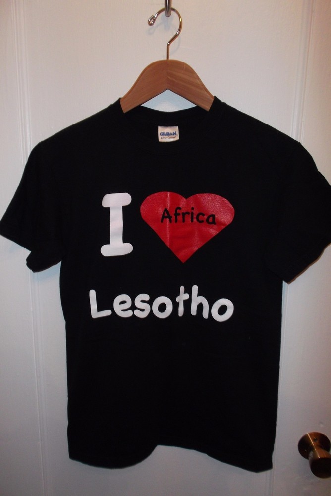 Lesotho Tee – I Love Lesotho Africa Souvenir Heart Country Black T Shirt Small