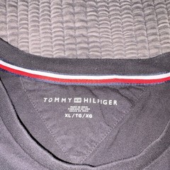 Tommy Hilfiger Men’s Black Solid Logo Crew Neck Short Sleeve T-Shirt XL