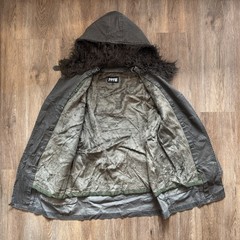 PPFM Fur Lined Military Hooded Parka Waxed Cotton Coat Japanese Brand Size M