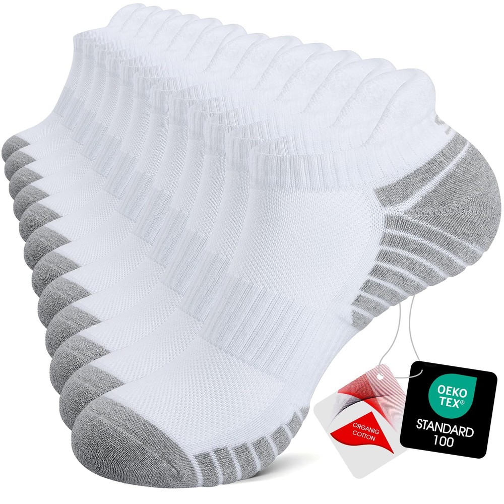 Mens & Womens Socks, 6 Pairs Anti-Blister Cushioned Runing Cotton Socks, Brea…