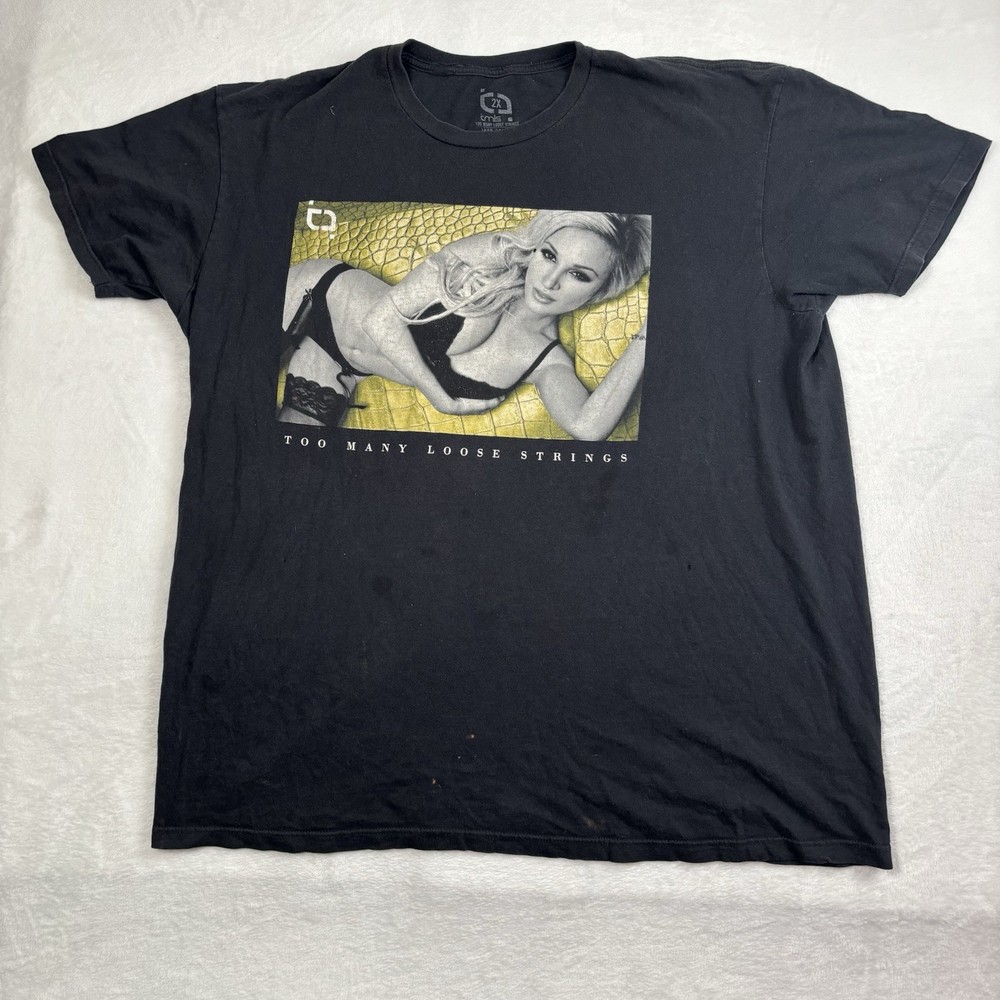 tmls Too Many Loose Strings Black Graphic SS Shirt Men’s 2XL Distressed