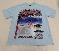 Hellstar Brainwashed World Tour 3005 Graphic T-Shirt Light Blue Size L