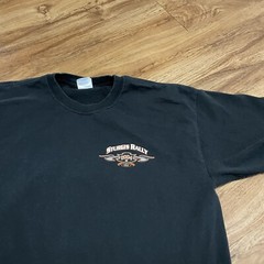 Vintage Terrys Tees Lone Wolf Biker Rally Black Tshirt Men XL 2004 Sturgis Tee