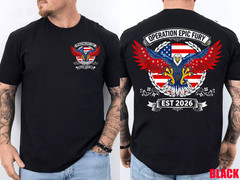 Operation Epic Fury Military Tactical Patriotic USA Graphic 2 Side T-Shirt
