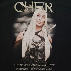 Vintage Cher T Shirt Mens XXL Black Never Say Goodbye Farewell Tour Y2K