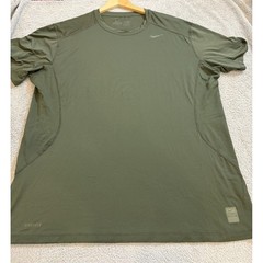 Nike Pro Combat Dri-FIT Shirt Mens XXL Olive Green Fitted Training Sportswear