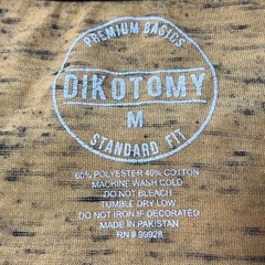 Dikotomy Premium Basics Men’s Mustard Gold Marled Standard Fit T Shirt Size M
