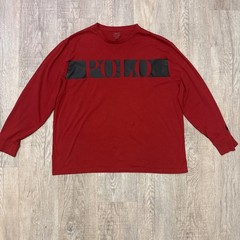 Polo Ralph Lauren BIG Spellout T Shirt XL Red Black Classic Long Sleeve SEE
