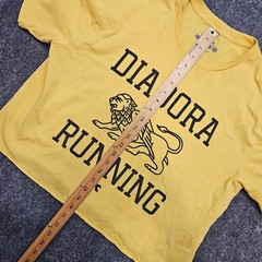 Diadora Running Cropped T-shirt Adult X-large Gold Yellow Griffing Logo