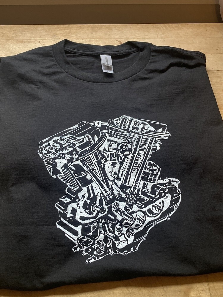 Harley Davidson Panhead El Fl Vintage Motorcycle Engine Cutaway T Shirt