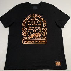 Johnny Cupcakes Suavecito Pomade Mens XL X-Large T-Shirt Orange & Cream