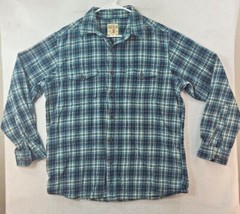 Red Head Mens Large Green Plaid Long Sleeve Button Up Flannel Shirt