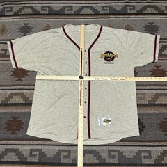 Vintage Hard Rock Cafe Shanghai Baseball Jersey Mens Large Gray A5
