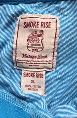 Vtg Smoke Rise T-Shirt Vintage Look Turquoise Striped Pocket Epaulettes XL NEW