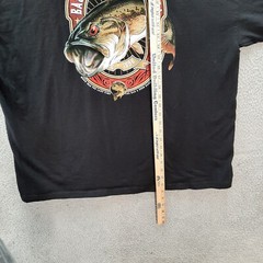 Gildan Shirt Adult 2XL XXL Black Large Mouth Bass Fishing Outdoors Sportsman