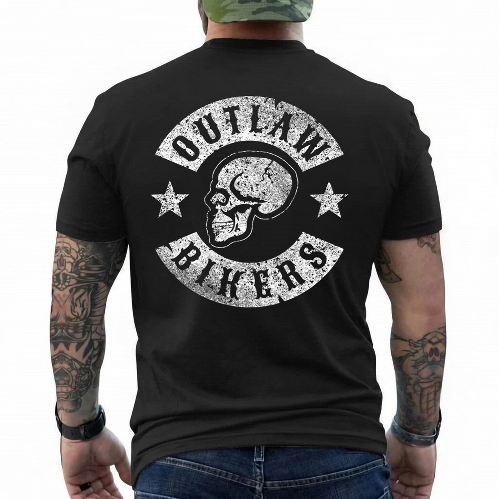 Outlaw Biker Shirt Skull T-Shirt Motorcycle chopper