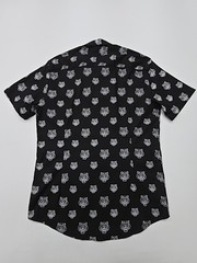 KENZO Mens Poplin Shirt Black Pattern Button Up Size XL Regular