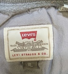 Levis Mens XL Gray Ribbed Henley Shirt Short Sleeve Authentic Jeanswear Cotton