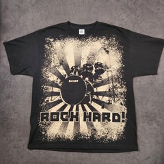 Vintage Fashion Victim Rock Hard Shirt Mens XL Drum Kit Graphic Tee 2005 Music