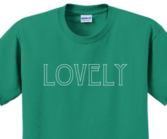 Lovely T-Shirt Short Sleeve Graphic Tee Unisex apparel Text logo design