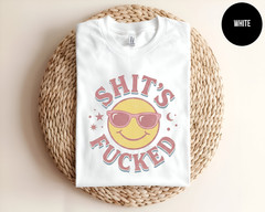 Funny Smiley Face T Shirt Sarcastic Graphic Tee Retro Aesthetic Top Adult Humor