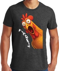 PubliciTeeZ Funny Big and Tall F-Caw-F Screaming Chicken T shirt