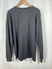 Linea Uomo Black Waffle Knit Thermal V-Neck Size XL