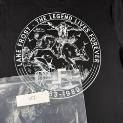 Lane Frost Shirt Men’s Medium Black Legend Lives Forever Graphic Tee Bull Riding