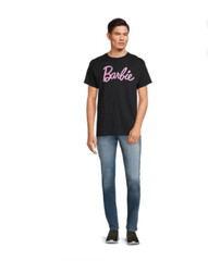 Barbie Mens Black Logo ShortSleeve Crewneck Graphic T- shirt Size 3XL (54-56)NWT
