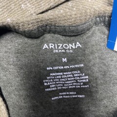 Arizona T-Shirt Mens M Green Long Sleeve Pocket Crew Neck Polycotton New