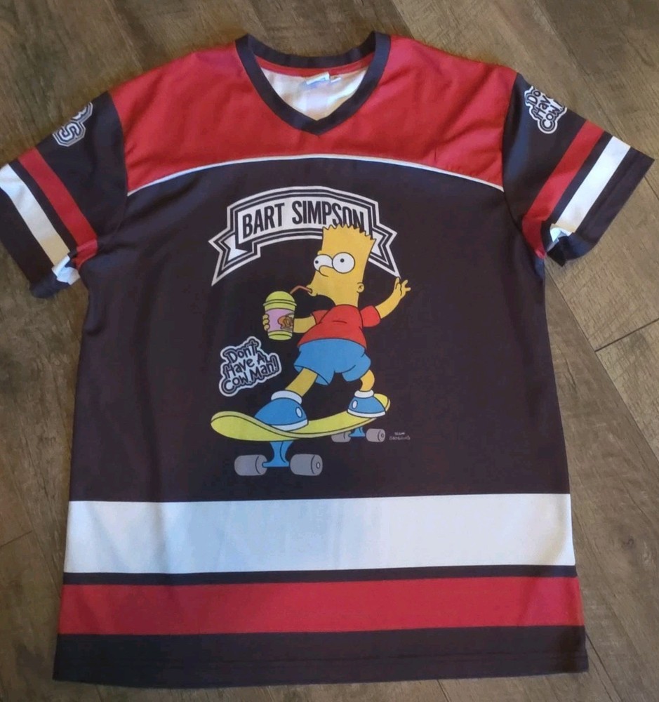 Bart Simpson Pullover Medium S/S #89 Jersey LOGO “Don’t have a cow Man” 20th
