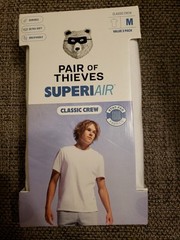Men’s Pair Of Thieves 3pk Super Air Classic Crew Neck T-Shirts White Medium M